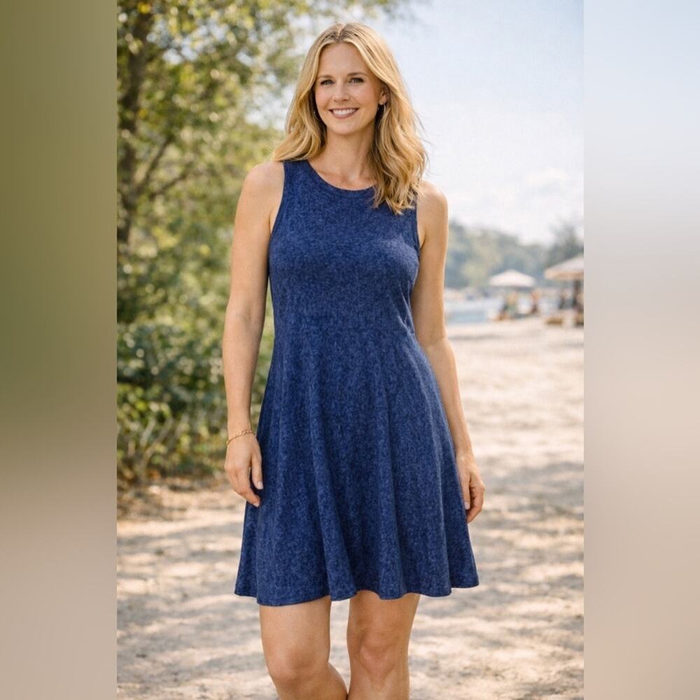 Athleta Santorini Thera Dress in Blue Snake Print - Size Large P